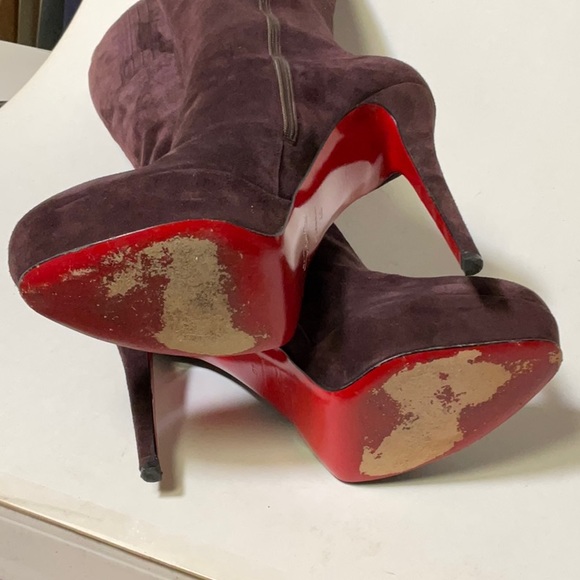 Christian Louboutin Lady 140 boot Veau Velours, brown suede platform stiletto - Picture 6 of 10